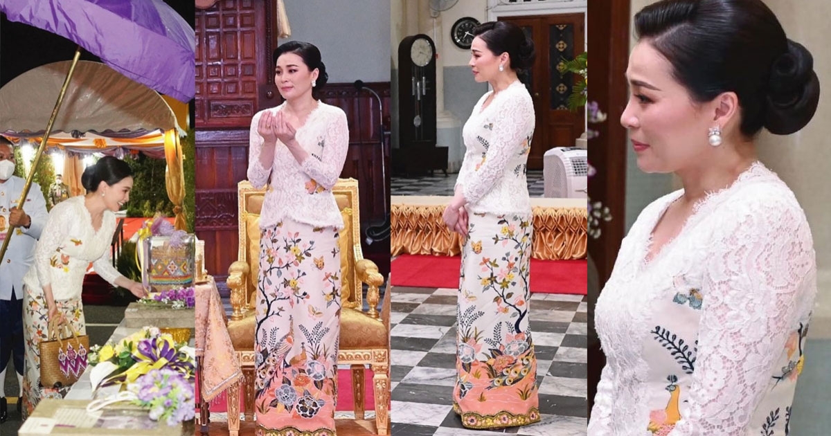 พระราชินีฉลองพระองค์ชุดย่าหยาประยุกต์ พระสิริโฉมงดงามยิ่ง