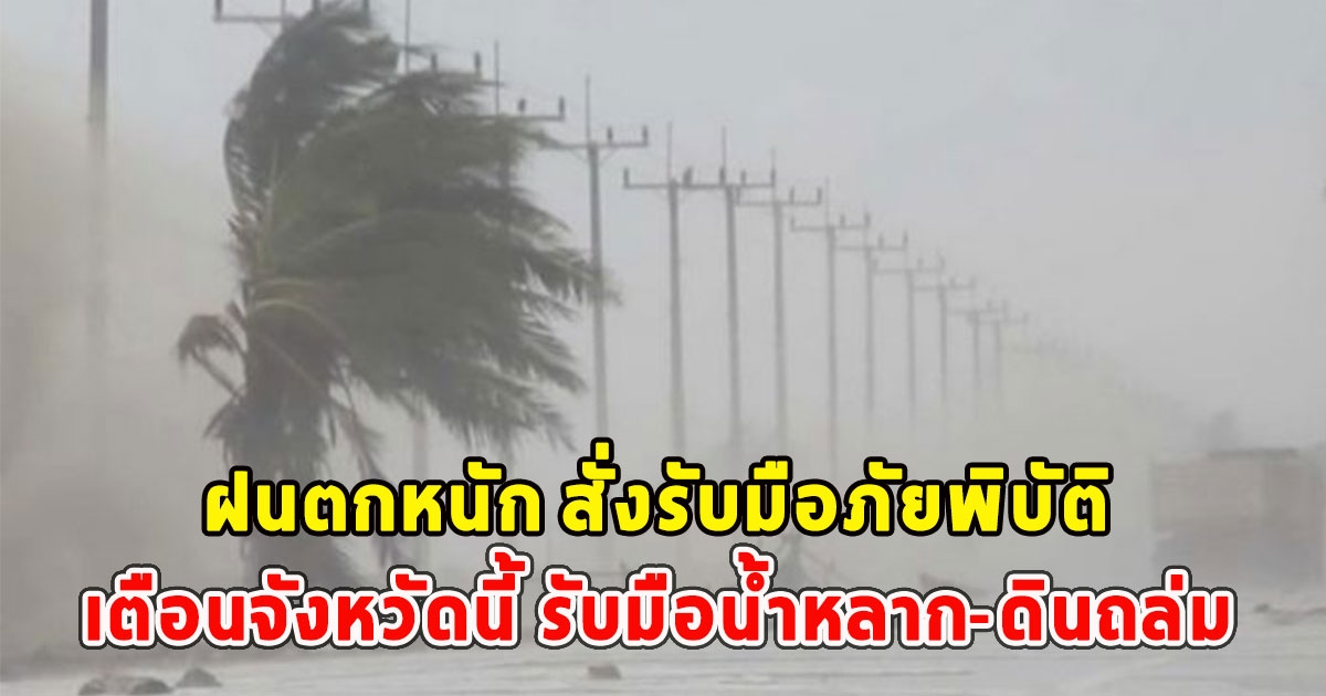 ฝนตกหนัก สั่งรับมือภัยพิบัติ เตือนจังหวัดนี้ รับมือน้ำหลาก-ดินถล่ม