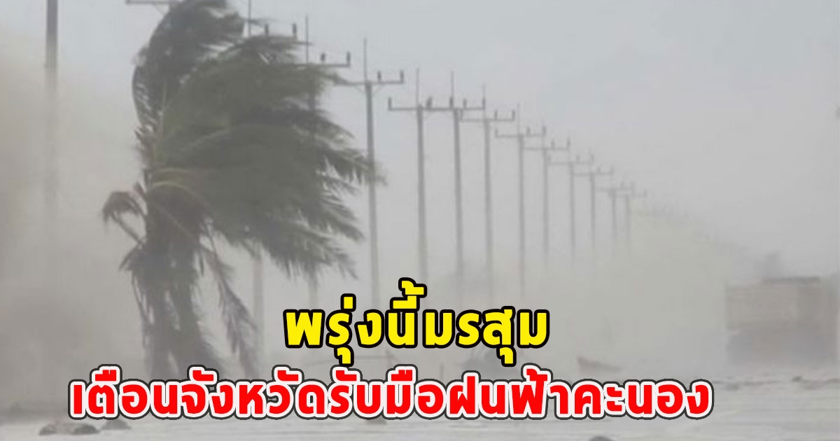 พรุ่งนี้มรสุม เตือนจังหวัดรับมือฝนฟ้าคะนอง