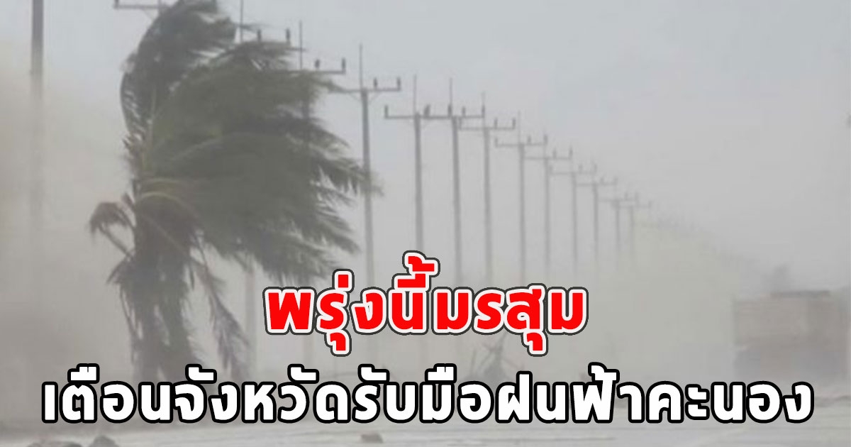 พรุ่งนี้มรสุม เตือนจังหวัดรับมือฝนฟ้าคะนอง