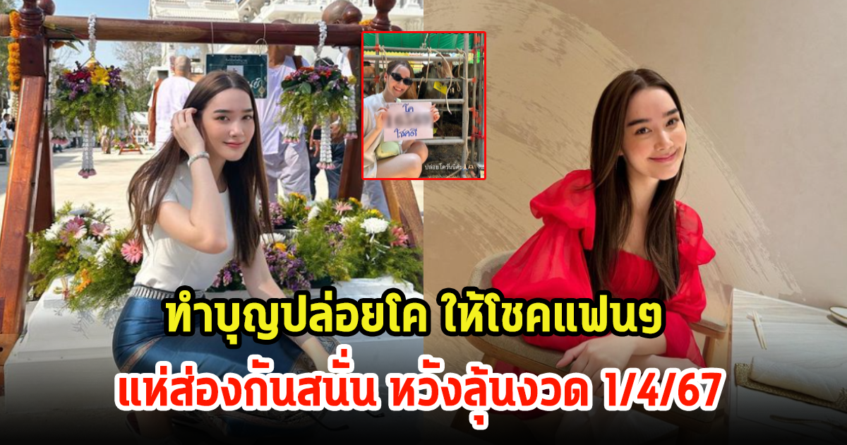 เดียร์น่า ฟลีโป ทำบุญปล่อยโค พร้อมเผยเลขโชคดีเต็มๆ แฟนๆแห่ส่องกันสนั่น