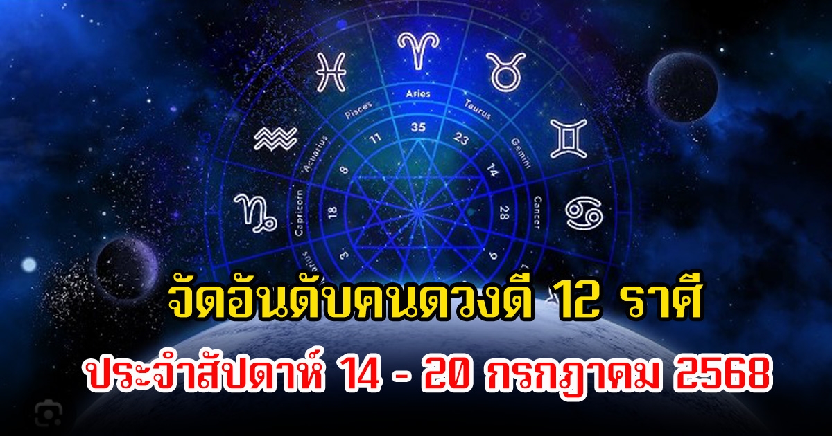 หมอเชอร์ เป๊ะเว่อร์ จัดอันดับคนดวงดี 12 ราศี ประจำสัปดาห์ 14 – 20 กรกฎาคม 2568