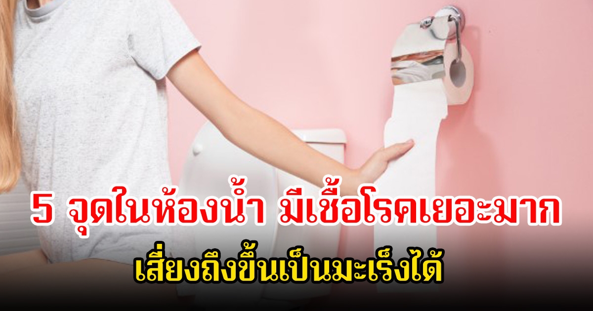 หลายคนคิดไม่ถึง! 5 จุดในห้องน้ำ มีเชื้อโรคเยอะมากเสี่ยงถึงขึ้นเป็นมะเร็งได้ ทุกคนสัมผัสบ่อยมาก