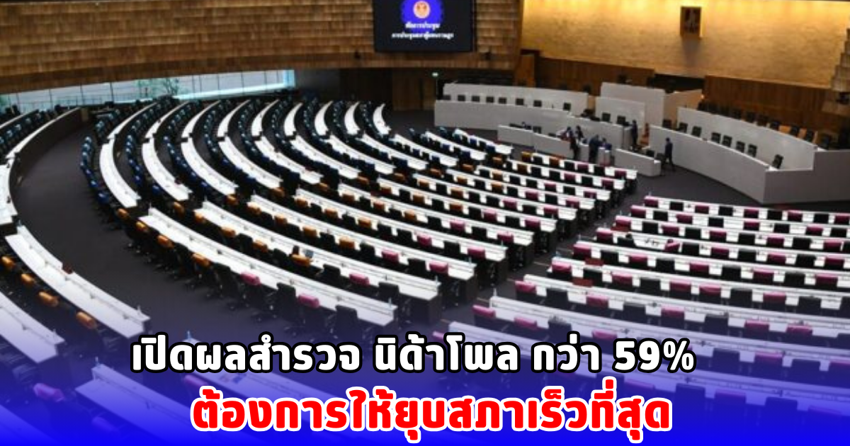 เปิดผลสำรวจ นิด้าโพล กว่า 59% ต้องการให้ยุบสภาเร็วที่สุด
