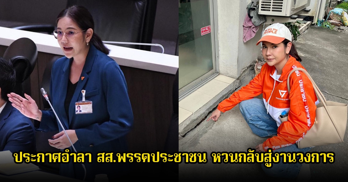 ปิดฉากเส้นทางการเมือง หมิว สิริลภัส  ประกาศอำลา สส.พรรคประชาชน หวนกลับสู่งานวงการ