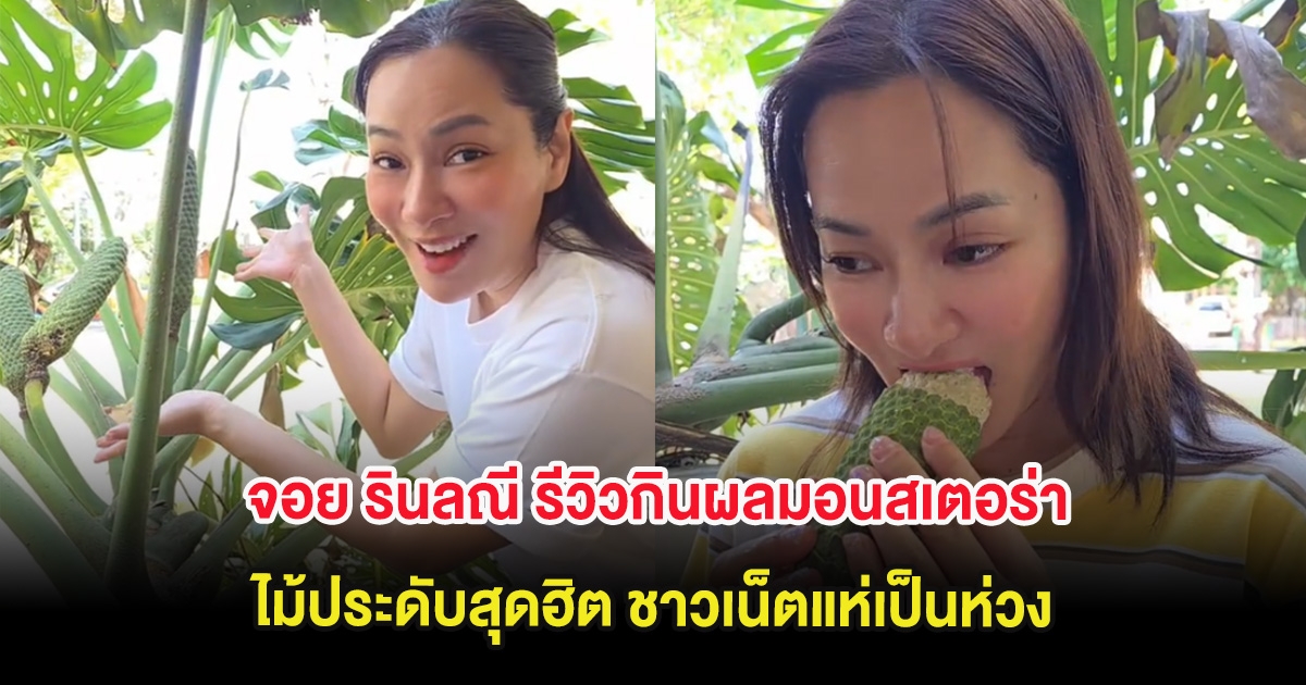 ฮือฮา จอย รินลณี รีวิวกินผลมอนสเตอร่า ไม้ประดับสุดฮิต ชาวเน็ตแห่เป็นห่วง
