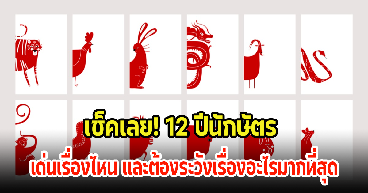 เช็คเลย! 12 ปีนักษัตร เด่นเรื่องไหน และต้องระวังเรื่องอะไรมากที่สุด ในมกราคม67นี้