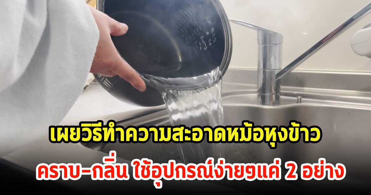 ดูเลย! วิธีทำความสะอาดหม้อหุงข้าว คราบ-กลิ่น ใช้อุปกรณ์ง่ายๆแค่ 2 อย่าง