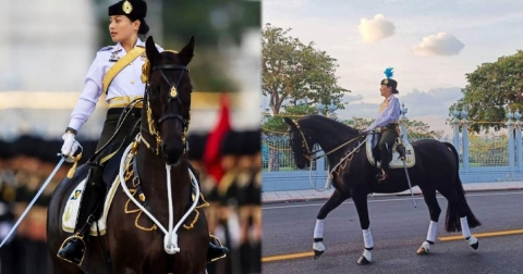 เจ้าฟ้าสิริวัณณวรี นำขบวนกองพันทหารม้ารักษาพระองค์ ซักซ้อมสวนสนาม