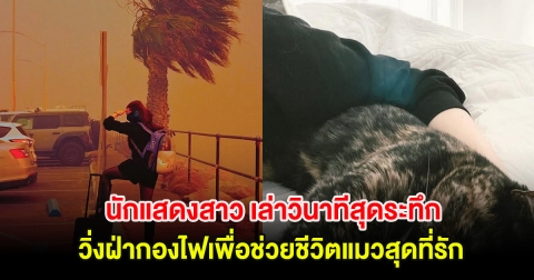 นักแสดงสาว เล่าวินาทีสุดระทึก วิ่งฝ่ากองไฟเพื่อช่วยชีวิตแมวสุดที่รัก (ต่างประเทศ)