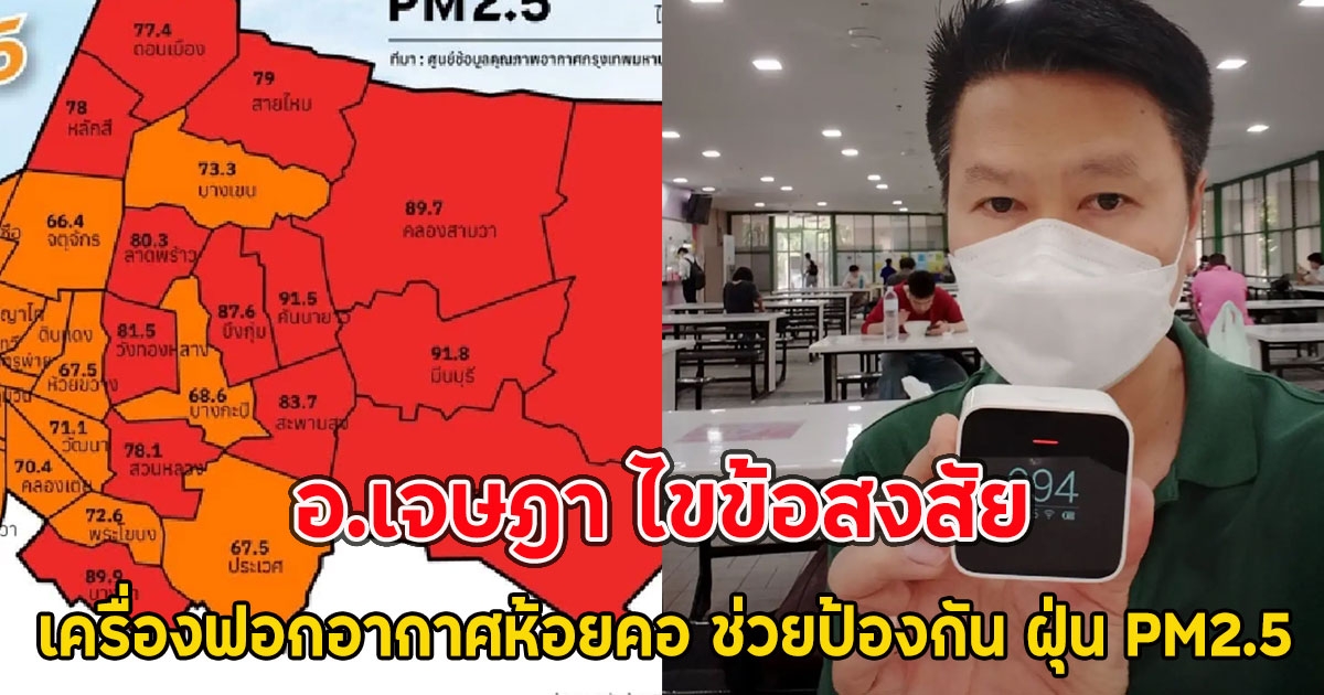 อ.เจษฎา ไขข้อสงสัย เครื่องฟอกอากาศห้อยคอ ช่วยป้องกัน ฝุ่น PM2.5