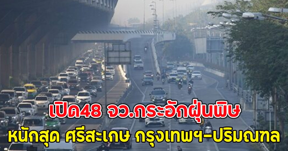 เปิด48 จว.กระอักฝุ่นพิษ หนักสุด ศรีสะเกษ กรุงเทพฯ-ปริมณฑล
