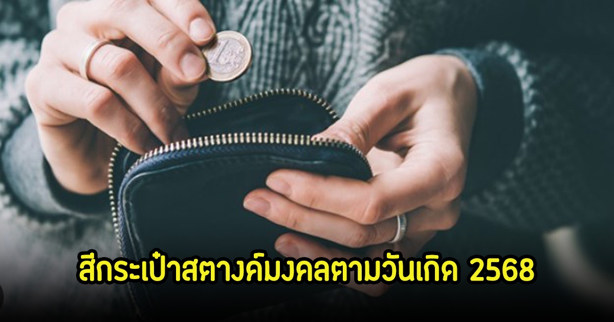 สีกระเป๋าสตางค์มงคลตามวันเกิด 2568