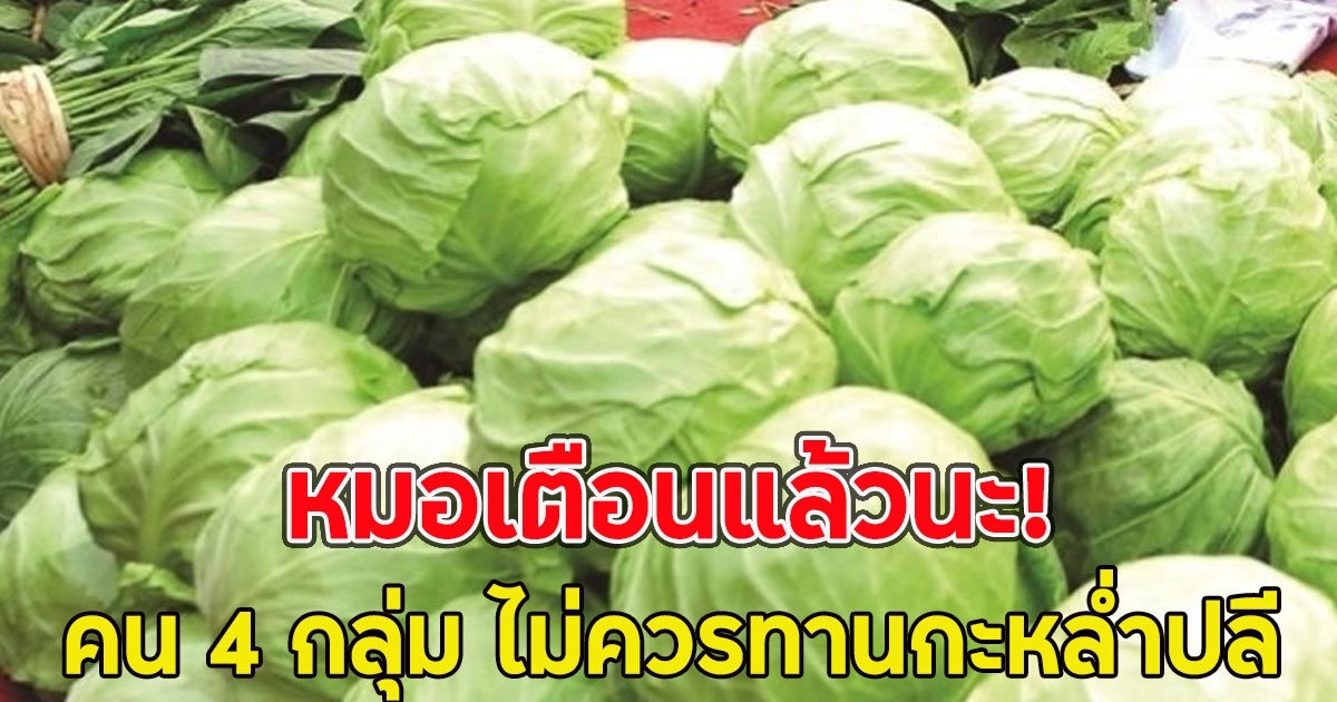 เตือนแล้วนะ!! หมอย้ำรายชื่อคน 4 กลุ่ม ไม่ควรทานกะหล่ำปลี