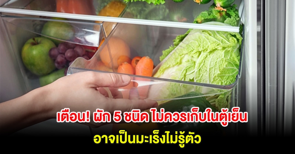 ระวัง! ผัก 5 ชนิด ไม่ควรเก็บในตู้เย็น อาจเป็นมะเร็งไม่รู้ตัว