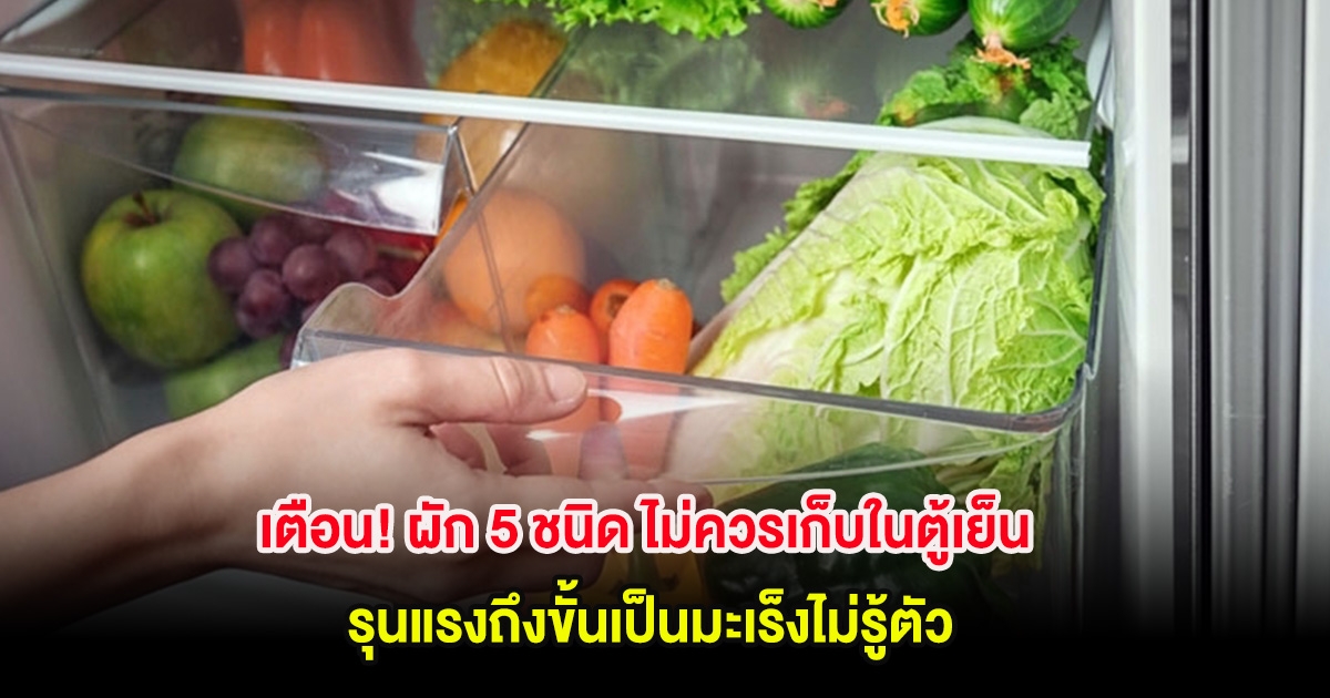 เตือน! ผัก 5 ชนิด ไม่ควรเก็บในตู้เย็น รุนแรงถึงขั้นเป็นมะเร็งไม่รู้ตัว