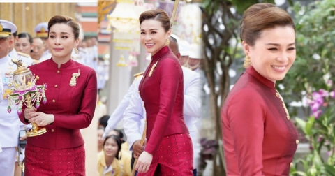 งามสง่า พระราชินีใน ชุดไทยอมรินทร์