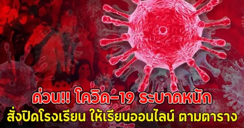 ด่วน!! โควิด-19 ระบาดหนัก สั่งปิดโรงเรียน ให้เรียนออนไลน์ ตามตาราง