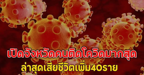 แย่แล้ว!! เปิดจังหวัดคนติดโควิดมากสุด ล่าสุดเสียชีวิตเพิ่ม40ราย