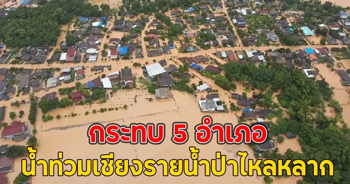 กระทบ 5 อำเภอ น้ำท่วมเชียงรายน้ำป่าไหลหลาก