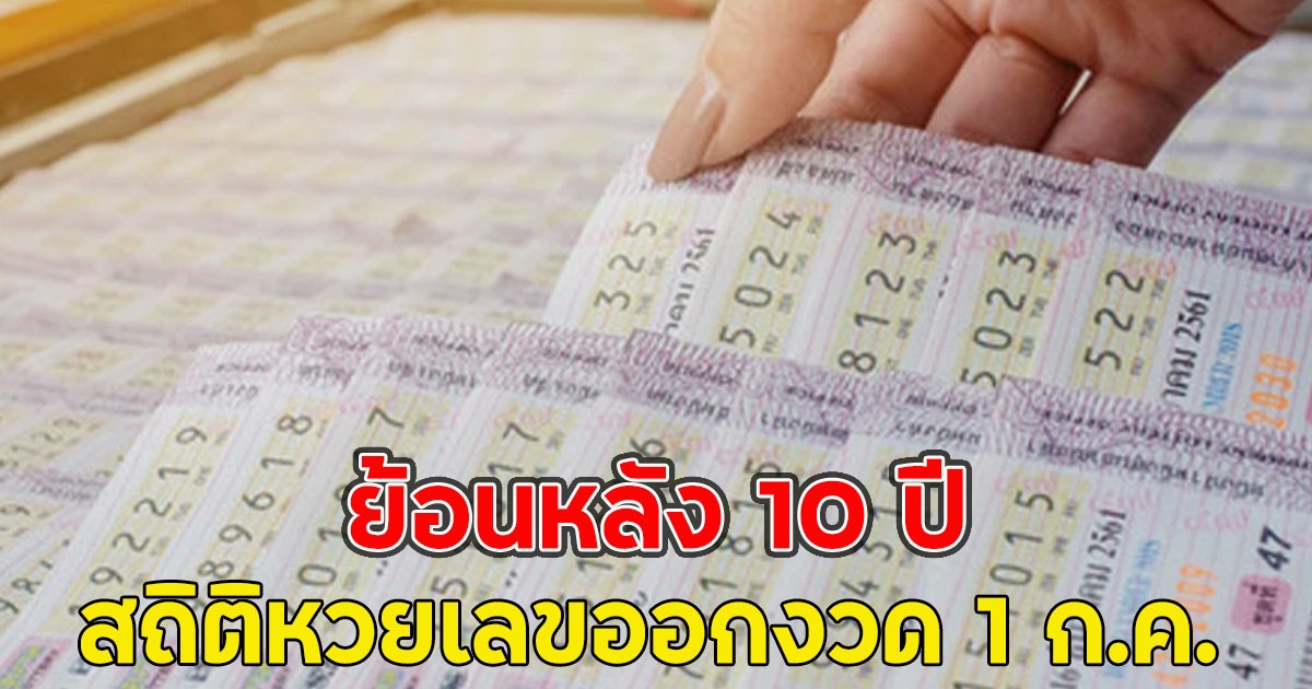 สถิติหวยเลขออกงวด 1 ก.ค. ย้อนหลัง 10 ปี