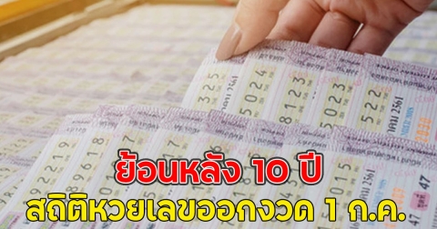 สถิติหวยเลขออกงวด 1 ก.ค. ย้อนหลัง 10 ปี
