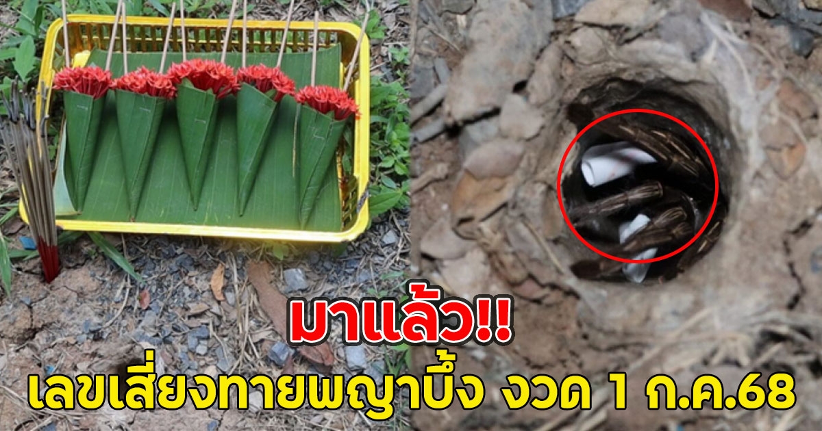 มาแล้ว!! เลขเสี่ยงทายพญาบึ้ง งวด 1 ก.ค.68