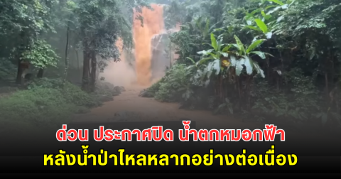 ด่วน ประกาศปิด น้ำตกหมอกฟ้า หลังน้ำป่าไหลหลากอย่างต่อเนื่อง