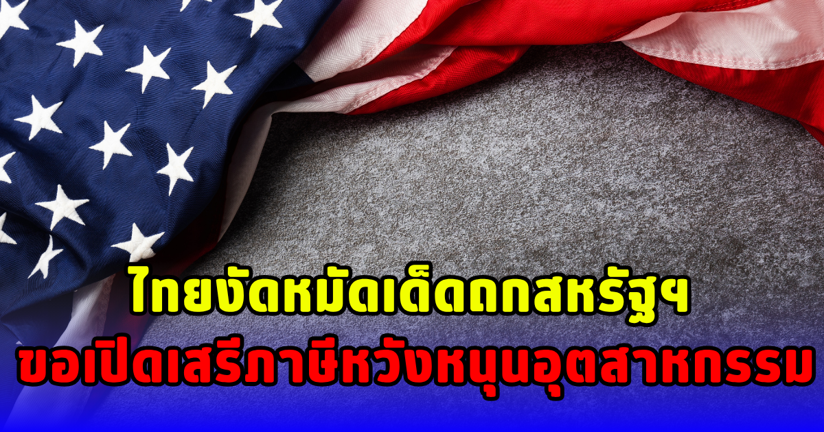 ไทยงัดหมัดเด็ดถกสหรัฐฯ ขอเปิดเสรีภาษีหวังหนุนอุตสาหกรรม