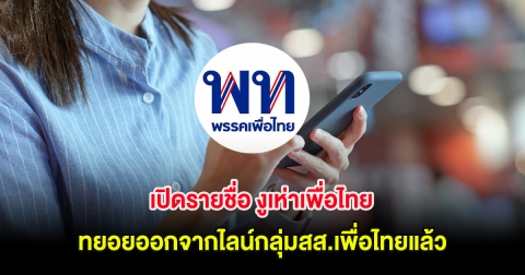 เปิดรายชื่อ งูเห่าเพื่อไทย ทยอยออกจากไลน์กลุ่มสส.เพื่อไทยแล้ว