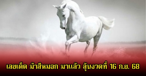 เลขเด็ด ม้าสีหมอก มาแล้ว ลุ้นงวดที่ 16 ก.ย. 68