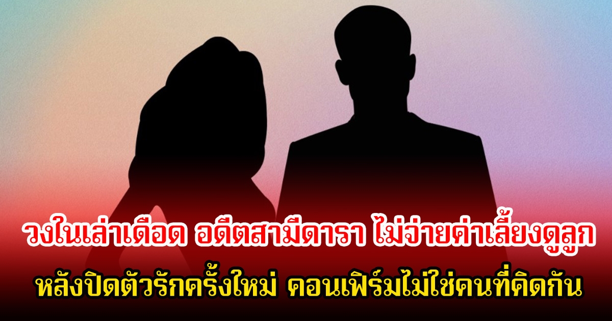 วงในเล่าเดือด อดีตสามีดารา ไม่จ่ายค่าเลี้ยงดูลูกเปิดตัวรักครั้งใหม่ พร้อมคอนเฟิร์มไม่ใช่คนที่คิดกัน