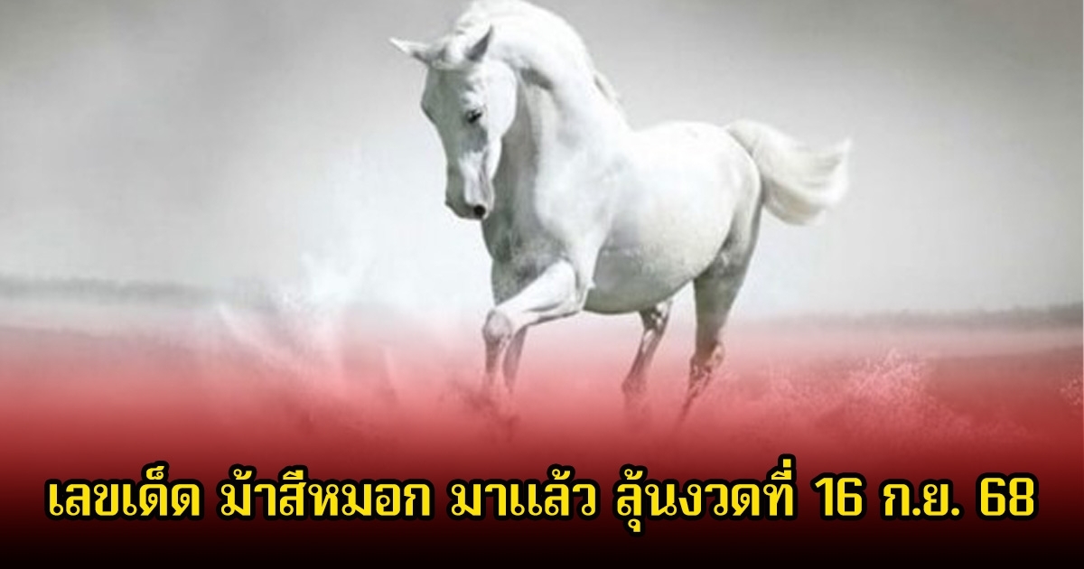 โค้งสุดท้าย! เลขเด็ด ม้าสีหมอก มาแล้ว ลุ้นงวดที่ 16 ก.ย. 68
