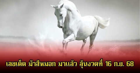 โค้งสุดท้าย! เลขเด็ด ม้าสีหมอก มาแล้ว ลุ้นงวดที่ 16 ก.ย. 68