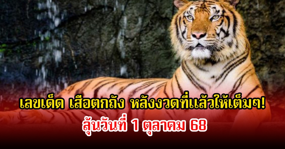 งวดที่แล้วให้เต็มๆ! เลขเด็ด เสือตกถัง อ.พล ขอนแก่น ลุ้นวันที่ 1 ตุลาคม 68
