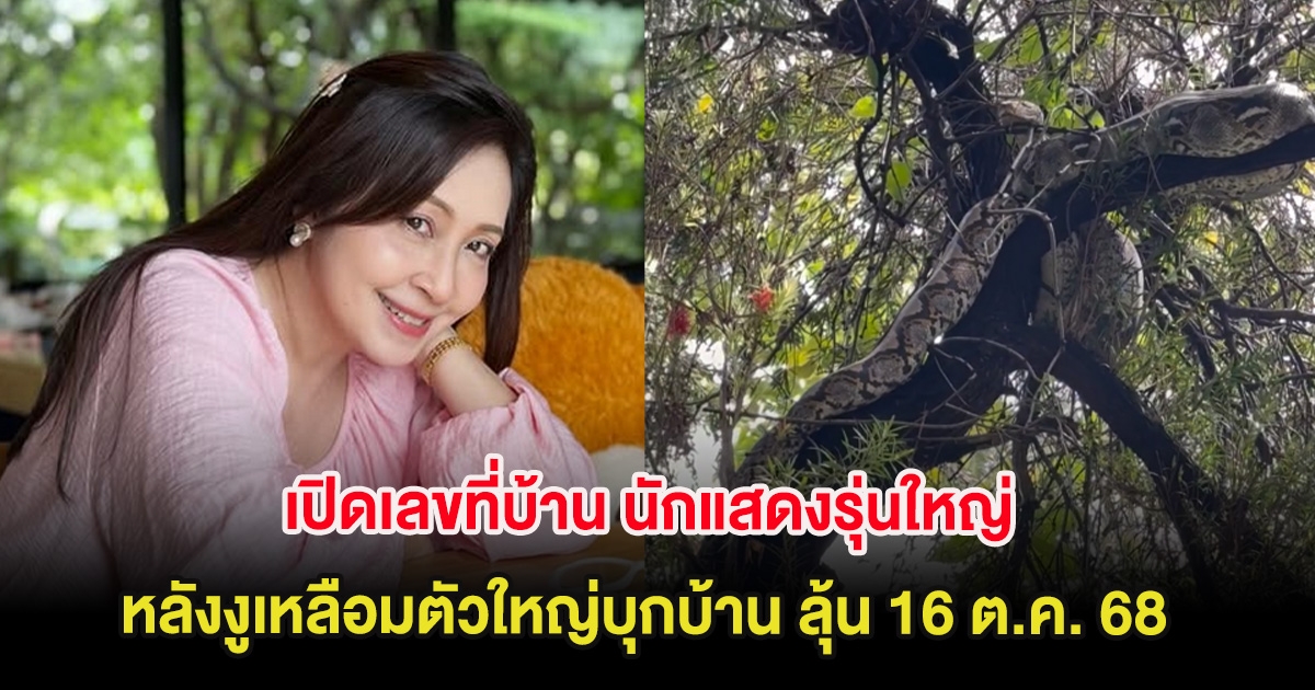 เปิดเลขที่บ้าน นักแสดงรุ่นใหญ่ หลังงูเหลือมตัวใหญ่บุกบ้าน ลุ้น 16 ต.ค. 68