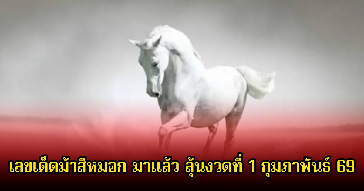 เลขเด็ด ม้าสีหมอก มาแล้ว ลุ้นงวดที่ 1 กุมภาพันธ์ 69