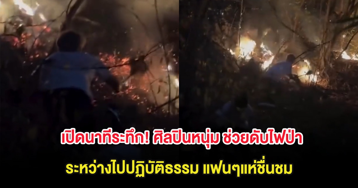 เปิดนาทีระทึก! ศิลปินหนุ่ม ช่วยดับไฟป่า ระหว่างไปปฏิบัติธรรม แฟนๆแห่ชื่นชม