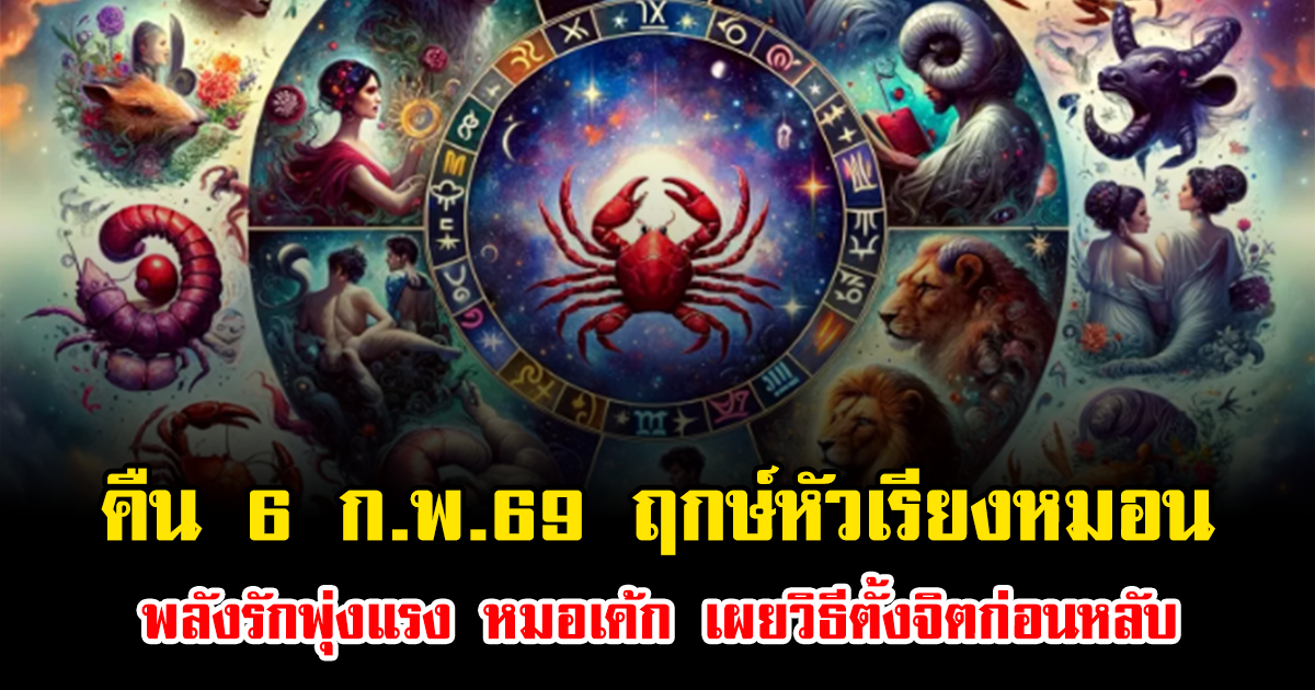 คืน 6 ก.พ.69 ฤกษ์หัวเรียงหมอน พลังรักพุ่งแรง หมอเค้ก เผยวิธีตั้งจิตก่อนหลับ