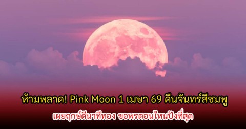ห้ามพลาด! Pink Moon 1 เมษา 69 คืนจันทร์สีชมพู เผยฤกษ์ดีนาทีทอง ขอพรตอนไหนปังที่สุด