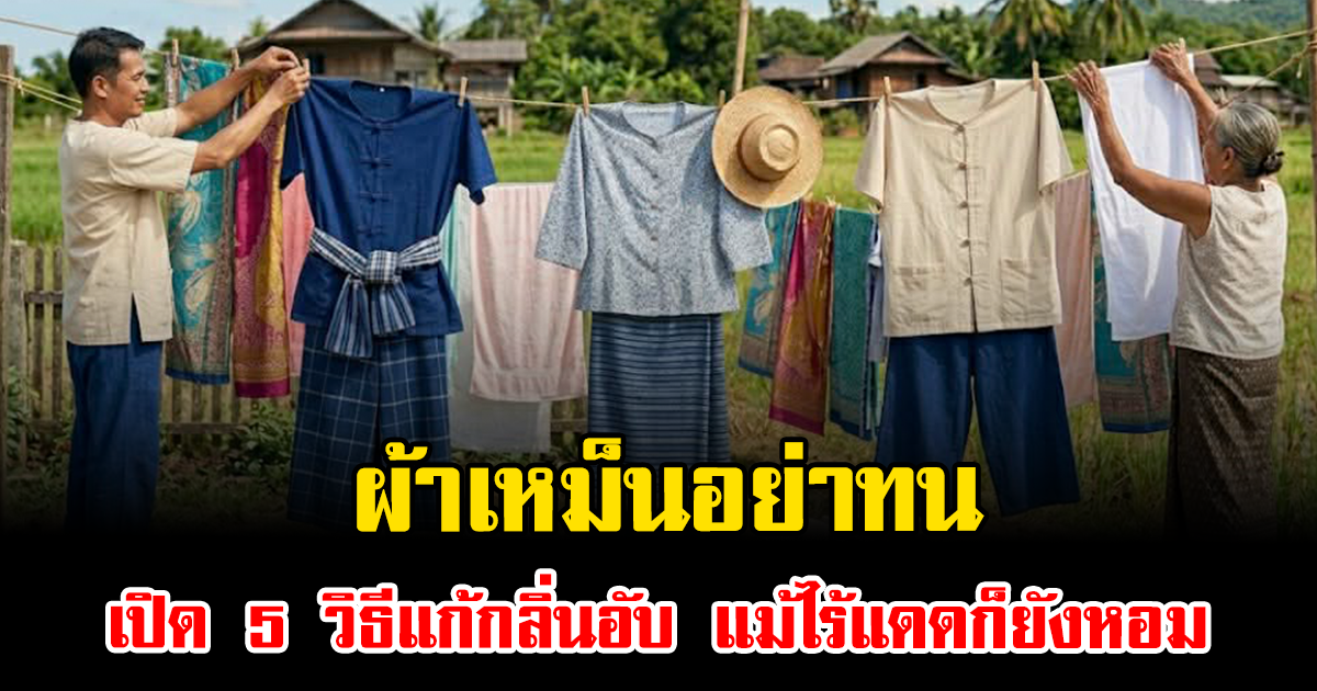 ผ้าเหม็นอย่าทน เปิด 5 วิธีแก้กลิ่นอับ แม้ไร้แดดก็ยังหอม