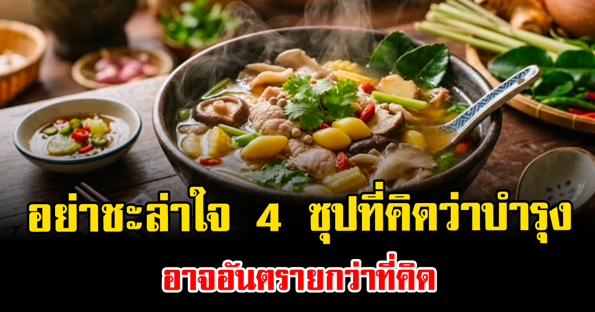 อย่าชะล่าใจ 4 ซุปที่คิดว่าบำรุง อาจอันตรายกว่าที่คิด
