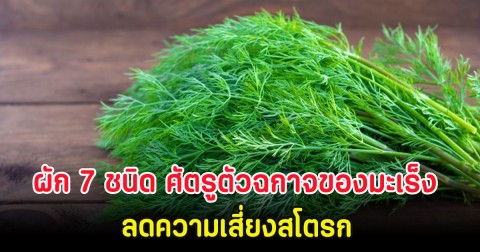 ผัก 7 ชนิด ศัตรูตัวฉกาจของมะเร็ง ลดความเสี่ยงสโตรก