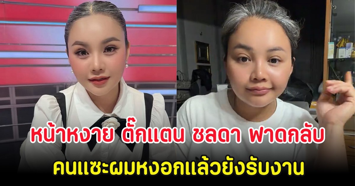 หน้าหงาย ตั๊กแตน ชลดา ฟาดกลับ คนแซะผมหงอกแล้วยังรับงาน