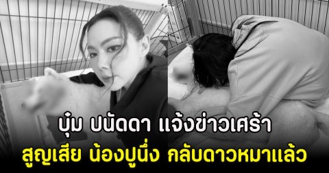 ส่งกำลังใจ บุ๋ม ปนัดดา แจ้งข่าวเศร้า สูญเสีย น้องปูนึ่ง กลับดาวหมาเเล้ว