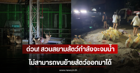 ด่วน! สวนสยามสัตว์กำลังจะจมน้ำ ไม่สามารถขนย้ายสัตว์ออกมาได้
