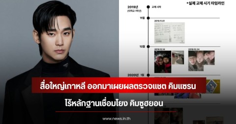 สื่อใหญ่เกาหลี ออกมาเผยผลตรวจแชต คิมแซรน ไร้หลักฐานเชื่อมโยง คิมซูฮยอน